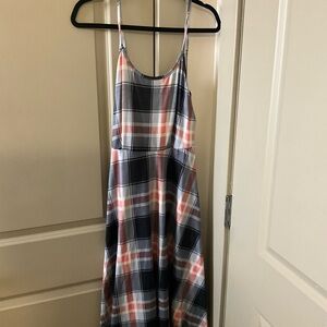 SHEIN Plaid Spaghetti Strap Midi Dress